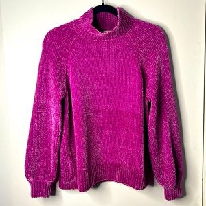 Loft fushia chenille sweater